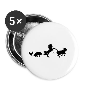 farm - Buttons small 1''/25 mm (5-pack) - white - Front