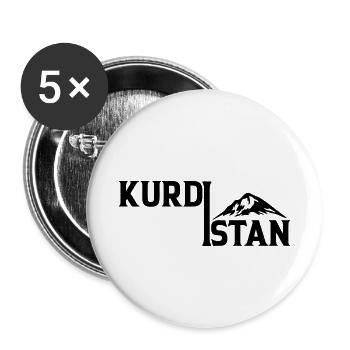 Kurdistan - Buttons klein 25 mm (5er Pack) - Weiß - Vorne