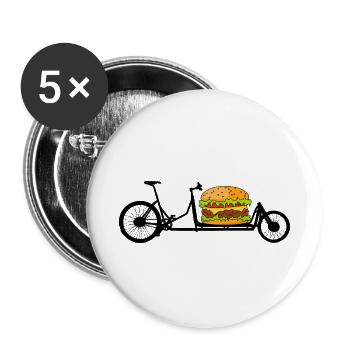 Cargo bike with hamburger - Buttons small 1''/25 mm (5-pack) - white - Front