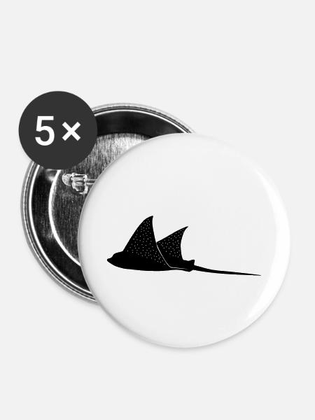 Adlerrochen im Modus Flug - Buttons klein 25 mm (5er Pack) - Weiß