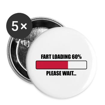 Pet en cours, patientez... - Lot de 5 petits badges (25 mm) - blanc - Devant