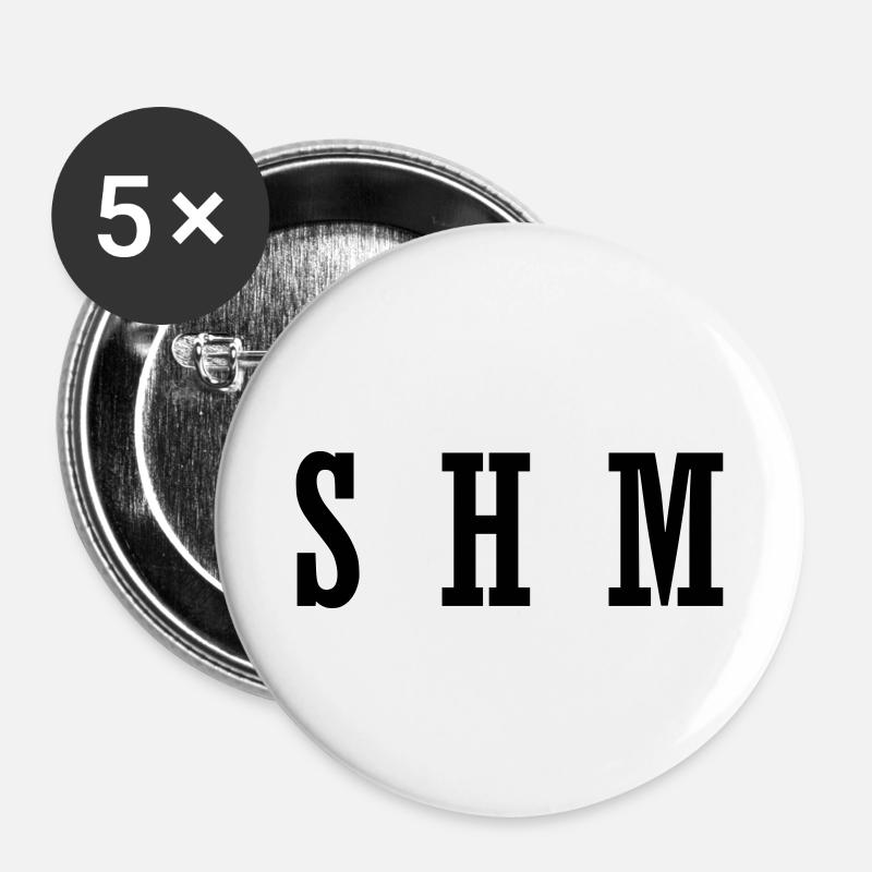 SHM Elektro Music Geschenk Geschenkidee - Buttons klein 25 mm (5er Pack) - Weiß