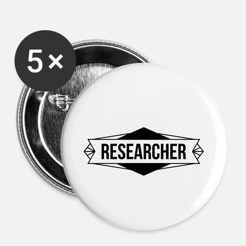 Researcher / Scientific Research - Buttons small 1''/25 mm (5-pack) - white