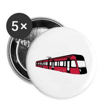 Tampere tram - Buttons small 1''/25 mm (5-pack) - white - Front