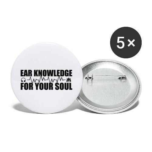 RM - Ear knowledge for your soul - Black - Buttons small 1''/25 mm (5-pack)