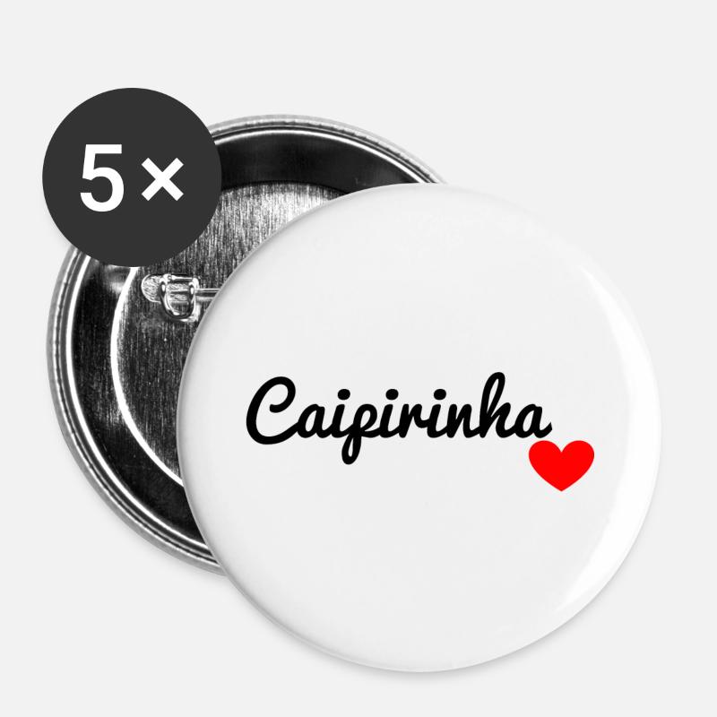 Caipirinha - Lot de 5 petits badges (25 mm) - blanc