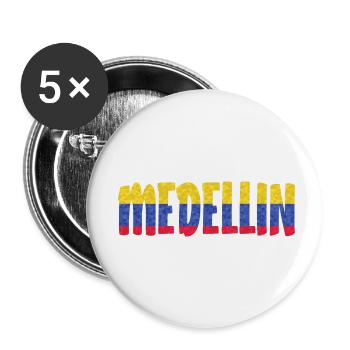 Medellin Kolumbien Flagge Pablo - Buttons klein 25 mm (5er Pack) - Weiß - Vorne