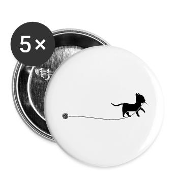 kitten - Buttons small 1''/25 mm (5-pack) - white - Front