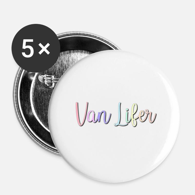 VAN LIFE VANLIFER NOMADS - Buttons klein 25 mm (5er Pack) - Weiß