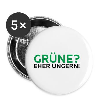 Grüne? Eher ungern! - Buttons klein 25 mm (5er Pack) - Weiß - Vorne