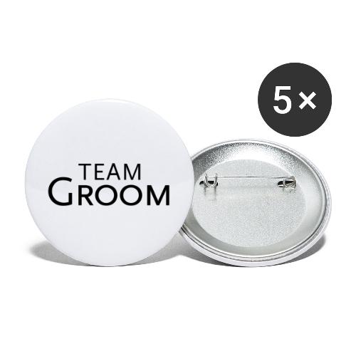 Team Groom - schwarze Schrift - Buttons klein 25 mm (5er Pack)