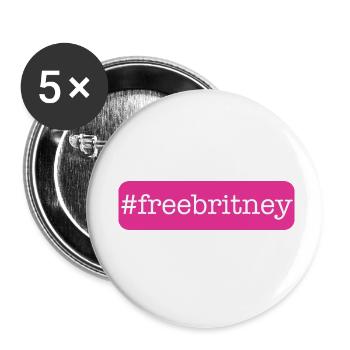 #Freebritney - Buttons klein 25 mm (5er Pack) - Weiß - Vorne