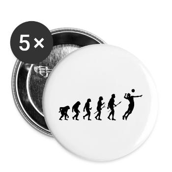 volleyball evolution - Buttons klein 25 mm (5er Pack) - Weiß - Vorne