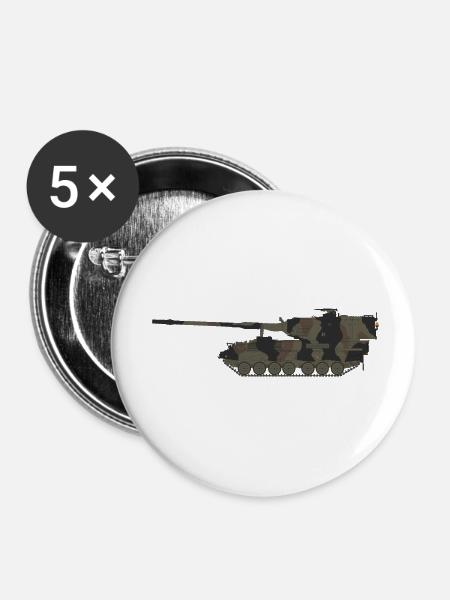 PzH 2000 Germany - Buttons klein 25 mm (5er Pack) - Weiß