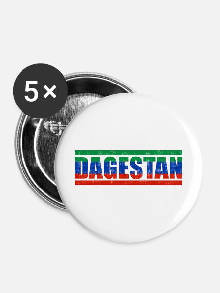 Dagestan - Buttons klein 25 mm (5er Pack) - Weiß