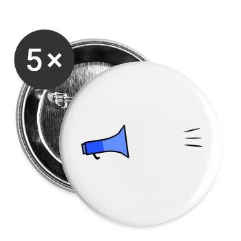 Modèle de texte Megafon - Lot de 5 petits badges (25 mm) - blanc - Devant