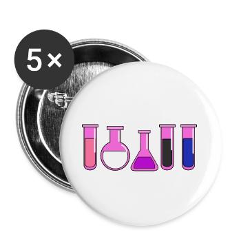 Tubes à essai Genderfluid Pride - Lot de 5 petits badges (25 mm) - blanc - Devant