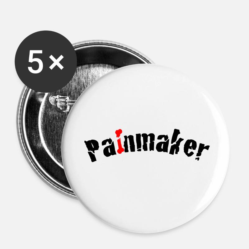 Painmaker aka Physiothérapeute - Lot de 5 petits badges (25 mm) - blanc