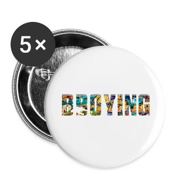 Bboying Breakdance - Buttons klein 25 mm (5er Pack) - Weiß - Vorne
