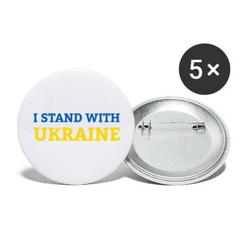 I stand with Ukraine Support & Solidarität - Buttons klein 25 mm (5er Pack)