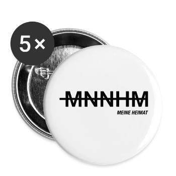 Mannheim Monnem - Buttons klein 25 mm (5er Pack) - Weiß - Vorne