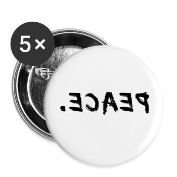 Peace Reversed Peace World Peace Ukraine no war - Buttons small 1''/25 mm (5-pack) - white - Front