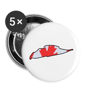 Piste de course du Canada avec drapeau - Lot de 5 petits badges (25 mm) - blanc - Devant