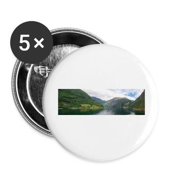 Geiranger Fjorde in der Nähe der Stadt Geiranger vom Hafen - Buttons klein 25 mm (5er Pack) - Weiß - Vorne