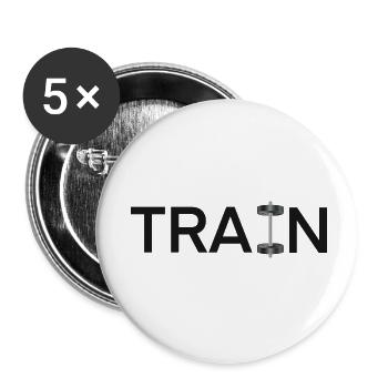 Bodybuilding-Training - Buttons klein 25 mm (5er Pack) - Weiß - Vorne