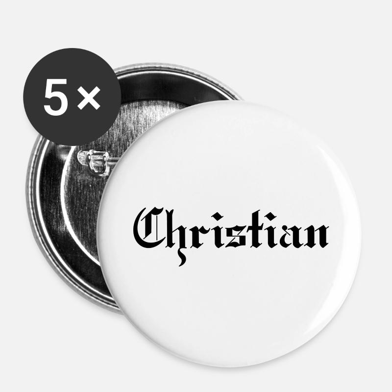Christian - Buttons klein 25 mm (5er Pack) - Weiß