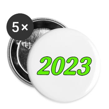 2023 - Buttons klein 25 mm (5er Pack) - Weiß - Vorne