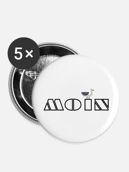 moin moewe 3a - Buttons klein 25 mm (5er Pack) - Weiß