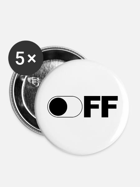 OFF - Buttons klein 25 mm (5er Pack) - Weiß