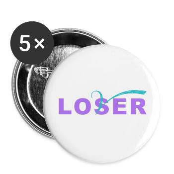 Verlierer-Liebhaber - Buttons klein 25 mm (5er Pack) - Weiß - Vorne