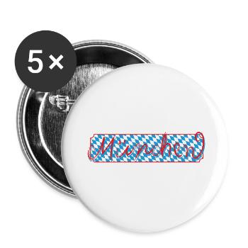 München - Buttons klein 25 mm (5er Pack) - Weiß - Vorne