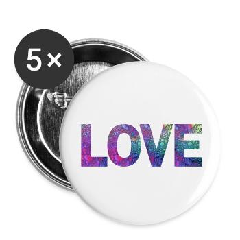 Love - Buttons small 1''/25 mm (5-pack) - white - Front
