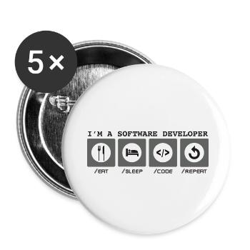 I'm a Software Developer - Softwareentwicklerin - Buttons small 1''/25 mm (5-pack) - white - Front