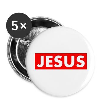 Jesus - Buttons klein 25 mm (5er Pack) - Weiß - Vorne