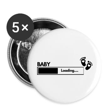 Drôle de dire Baby Loading - Lot de 5 petits badges (25 mm) - blanc - Devant