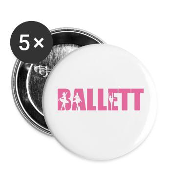 Ballet Danse Ballet Danseur Ballerine Cadeau - Lot de 5 petits badges (25 mm) - blanc - Devant
