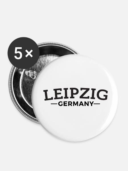 Leipzig Meine Heimat Geschenkidee - Buttons klein 25 mm (5er Pack) - Weiß