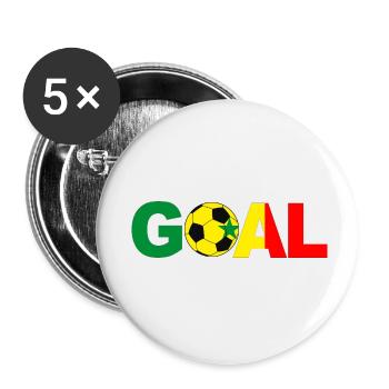 Football Sénégal But - Lot de 5 petits badges (25 mm) - blanc - Devant