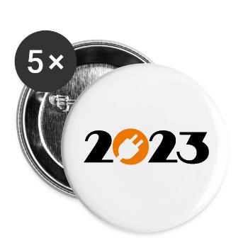 Elektriker 2023, Elektroniker 2023 - Buttons klein 25 mm (5er Pack) - Weiß - Vorne