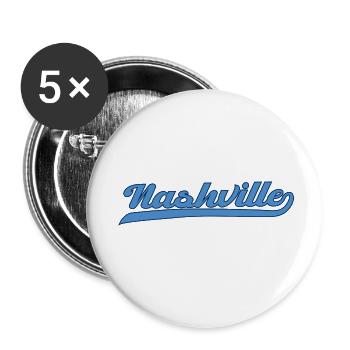 Nashville Tennessee Schriftzug Design - Buttons klein 25 mm (5er Pack) - Weiß - Vorne