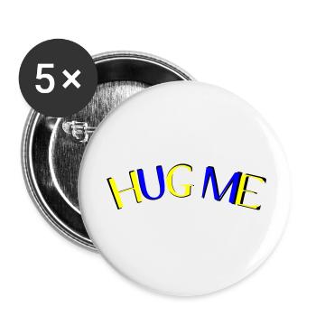 hug me - Buttons small 1''/25 mm (5-pack) - white - Front