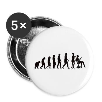 Barbier Ciseaux Fille Coiffeur Ciseaux Peigne Femme - Lot de 5 petits badges (25 mm) - blanc - Devant