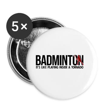 Badminton - Buttons klein 25 mm (5er Pack) - Weiß - Vorne