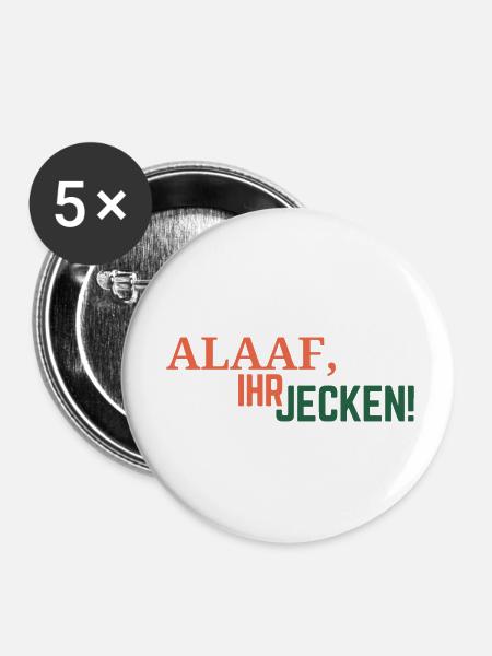 Alaaf - Buttons klein 25 mm (5er Pack) - Weiß