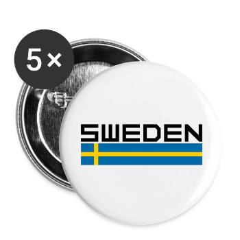 Sweden - Buttons small 1''/25 mm (5-pack) - white - Front