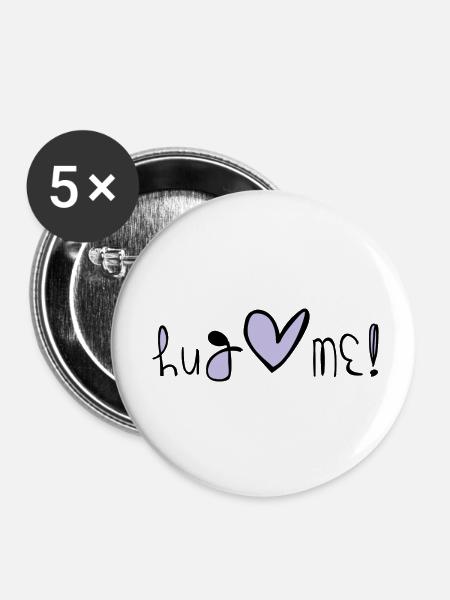 Hug Me - Buttons klein 25 mm (5er Pack) - Weiß